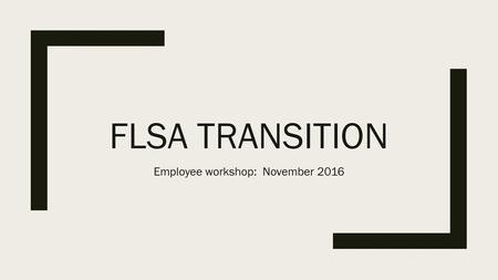 Employee workshop: November 2016