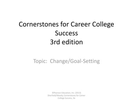 Cornerstones for Career College Success 3rd edition