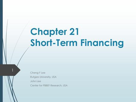 Chapter 21 Short-Term Financing