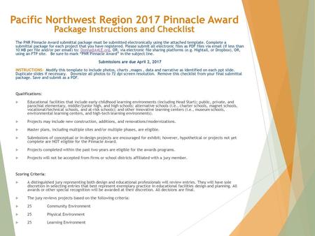 Pacific Northwest Region 2017 Pinnacle Award