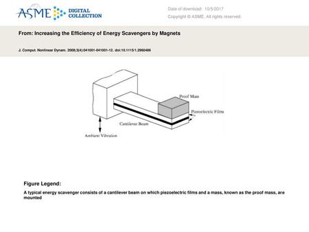 From: Increasing the Efficiency of Energy Scavengers by Magnets