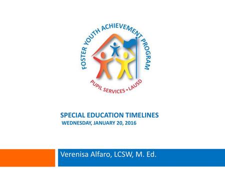 Special education timelines wednesday, January 20, 2016