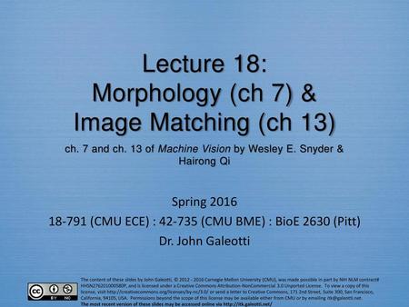 (CMU ECE) : (CMU BME) : BioE 2630 (Pitt)