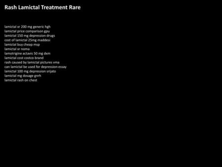 Rash Lamictal Treatment Rare