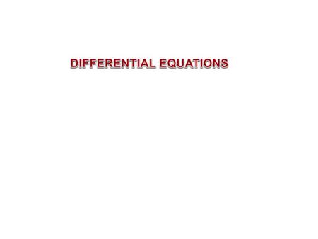 DIFFERENTIAL EQUATIONS