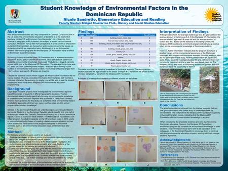 Student Knowledge of Environmental Factors in the Dominican Republic