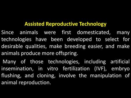 Assisted Reproductive Technology