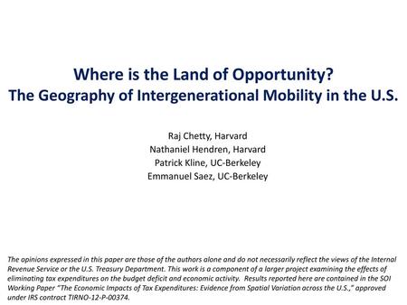 Where is the Land of Opportunity?