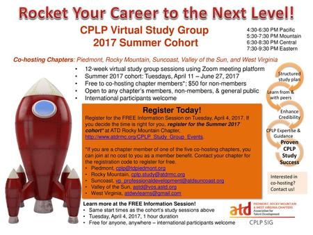 Rocket Your Career to the Next Level! CPLP Virtual Study Group