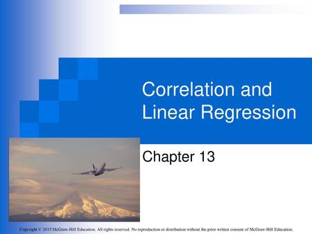 Correlation and Linear Regression