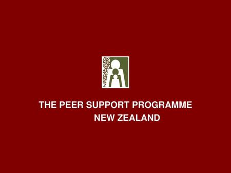 THE PEER SUPPORT PROGRAMME NEW ZEALAND