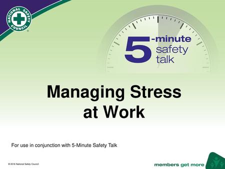 Managing Stress at Work