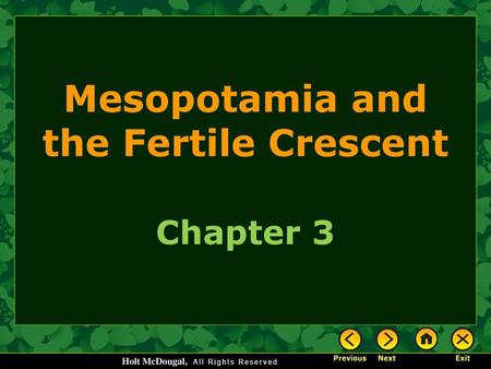 Mesopotamia and the Fertile Crescent