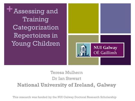 Assessing and Training Categorization Repertoires in Young Children