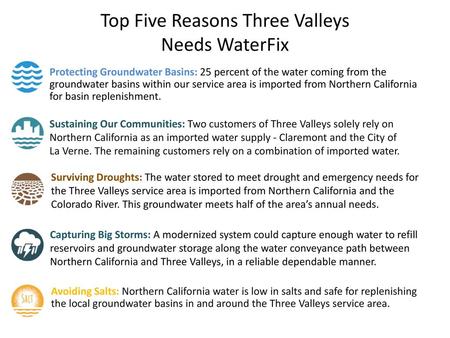 Top Five Reasons Three Valleys Needs WaterFix