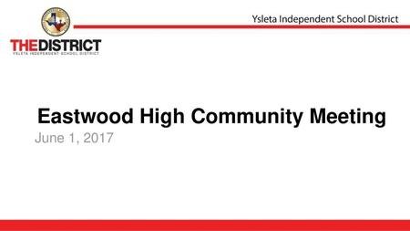 Eastwood High Community Meeting