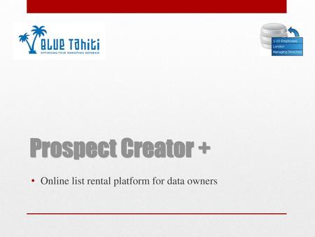 Online list rental platform for data owners