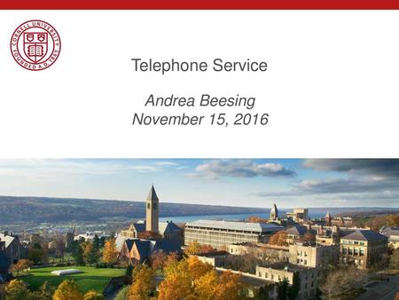 Telephone Service Andrea Beesing November 15, 2016.