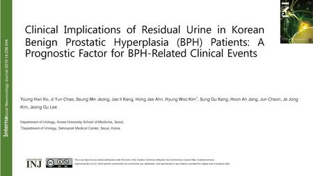 International Neurourology Journal 2010;14: