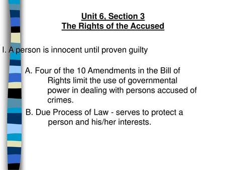 The Rights of the Accused