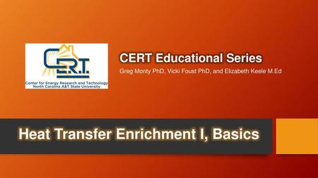 Heat Transfer Enrichment I, Basics