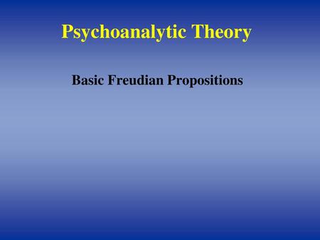 Psychoanalytic Theory