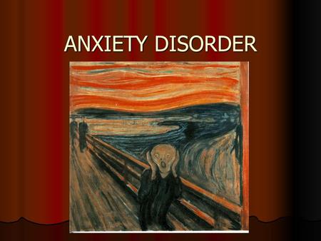 ANXIETY DISORDER GROUP 1 SCL 105.