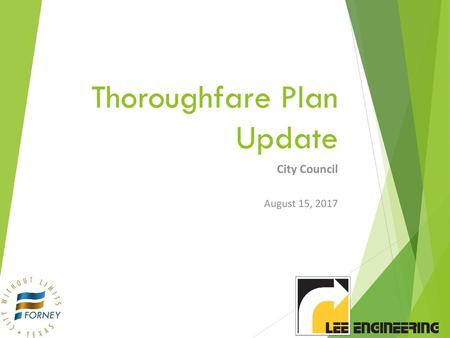 Thoroughfare Plan Update