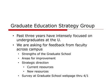 Graduate Education Strategy Group