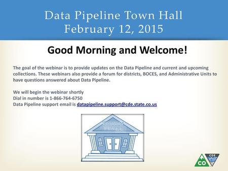 Data Pipeline Town Hall February 12, 2015