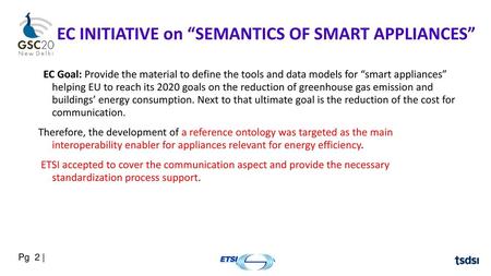 SEMANTICS OF SMART APPLIANCES INITIATIVE Presenter