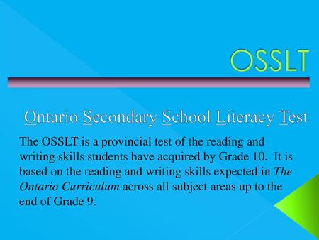 Ontario Secondary School Literacy Test