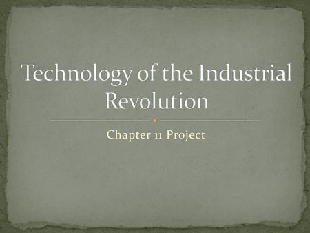 Technology of the Industrial Revolution