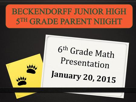 6th Grade Math Presentation