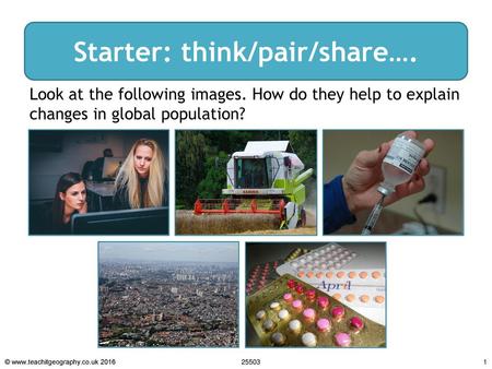 Starter: think/pair/share….