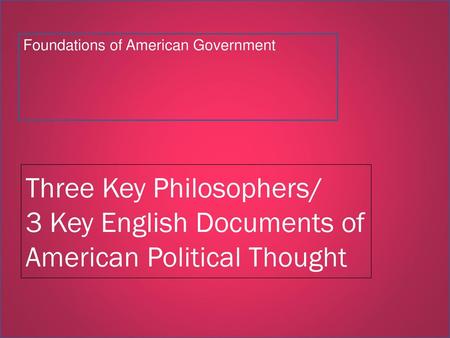 Foundations of American Government