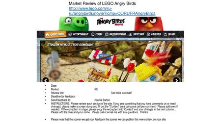 Market Review of LEGO Angry Birds  lego