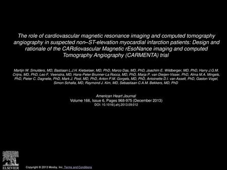 The role of cardiovascular magnetic resonance imaging and computed tomography angiography in suspected non–ST-elevation myocardial infarction patients: