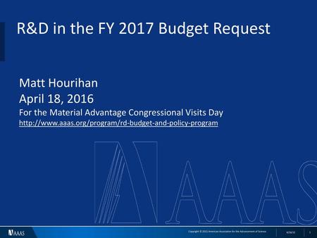 R&D in the FY 2017 Budget Request