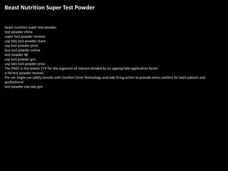 Beast Nutrition Super Test Powder