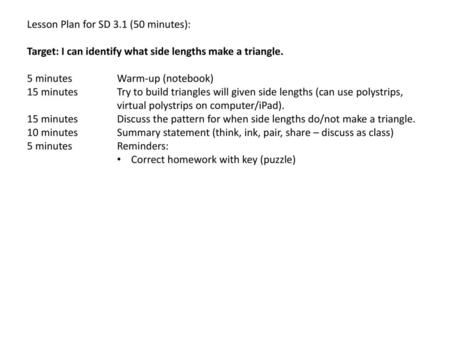 Lesson Plan for SD 3.1 (50 minutes):