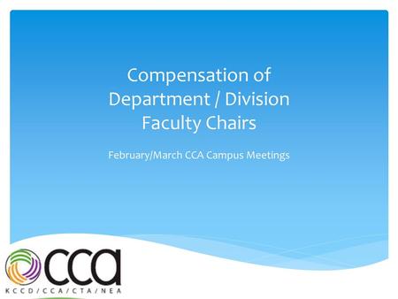 Compensation of Department / Division Faculty Chairs