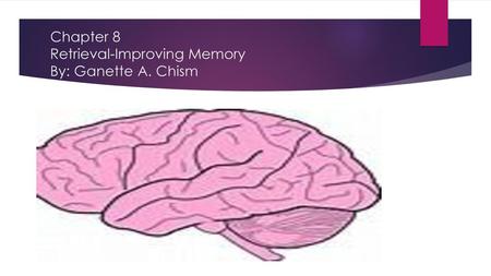 Chapter 8 Retrieval-Improving Memory By: Ganette A. Chism