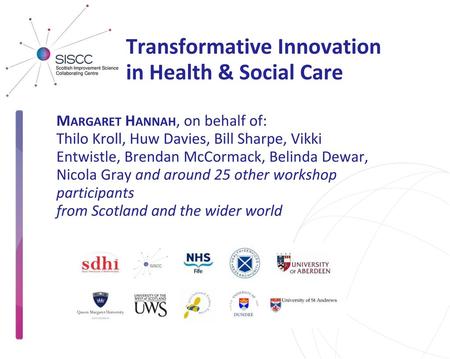 Transformative Innovation in Health & Social Care