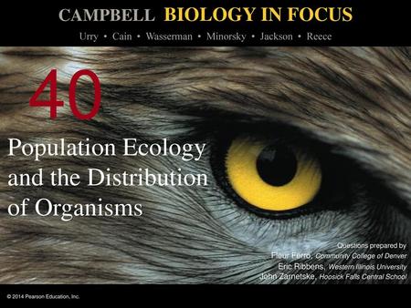 40 Population Ecology and the Distribution of Organisms