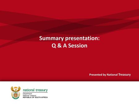 Summary presentation: Q & A Session