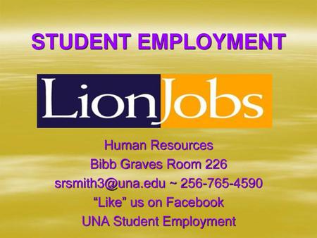 UNA Student Employment