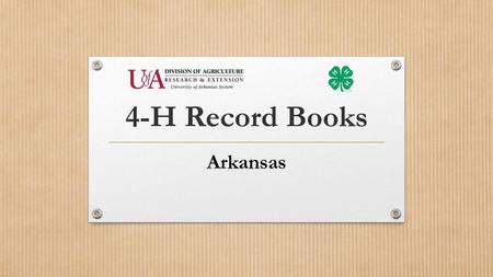 4-H Record Books Arkansas.