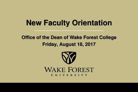 New Faculty Orientation