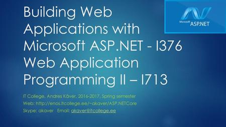 Building Web Applications with Microsoft ASP